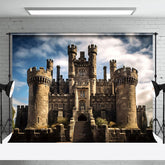 Lofaris Sturdy Stone Castle Cloudy Sky Photography Backdrop